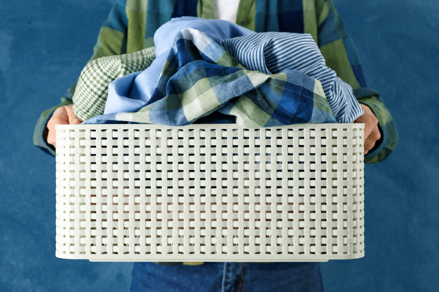 Blue And Green Laundry Basket